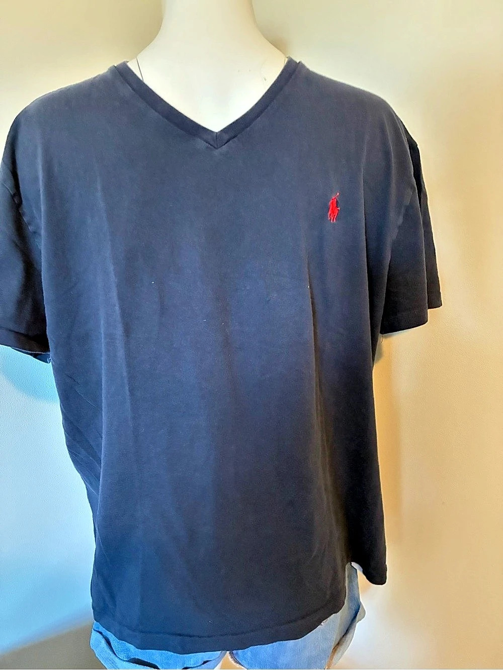Polo Ralph Lauren Classic Fit Jersey V-Neck T-Shirt Blue Large